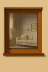 Okenn� sie� proti hmyzu - imit�cia dreva